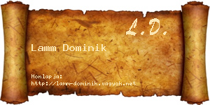 Lamm Dominik névjegykártya